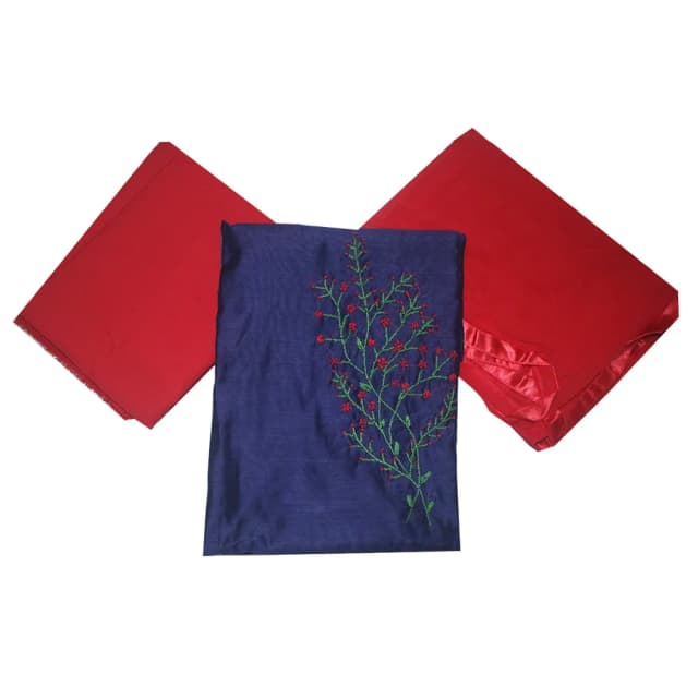 Attractive Churidar material, full set, Chantheri Silk top, Cotton bottom, Shiffon shall