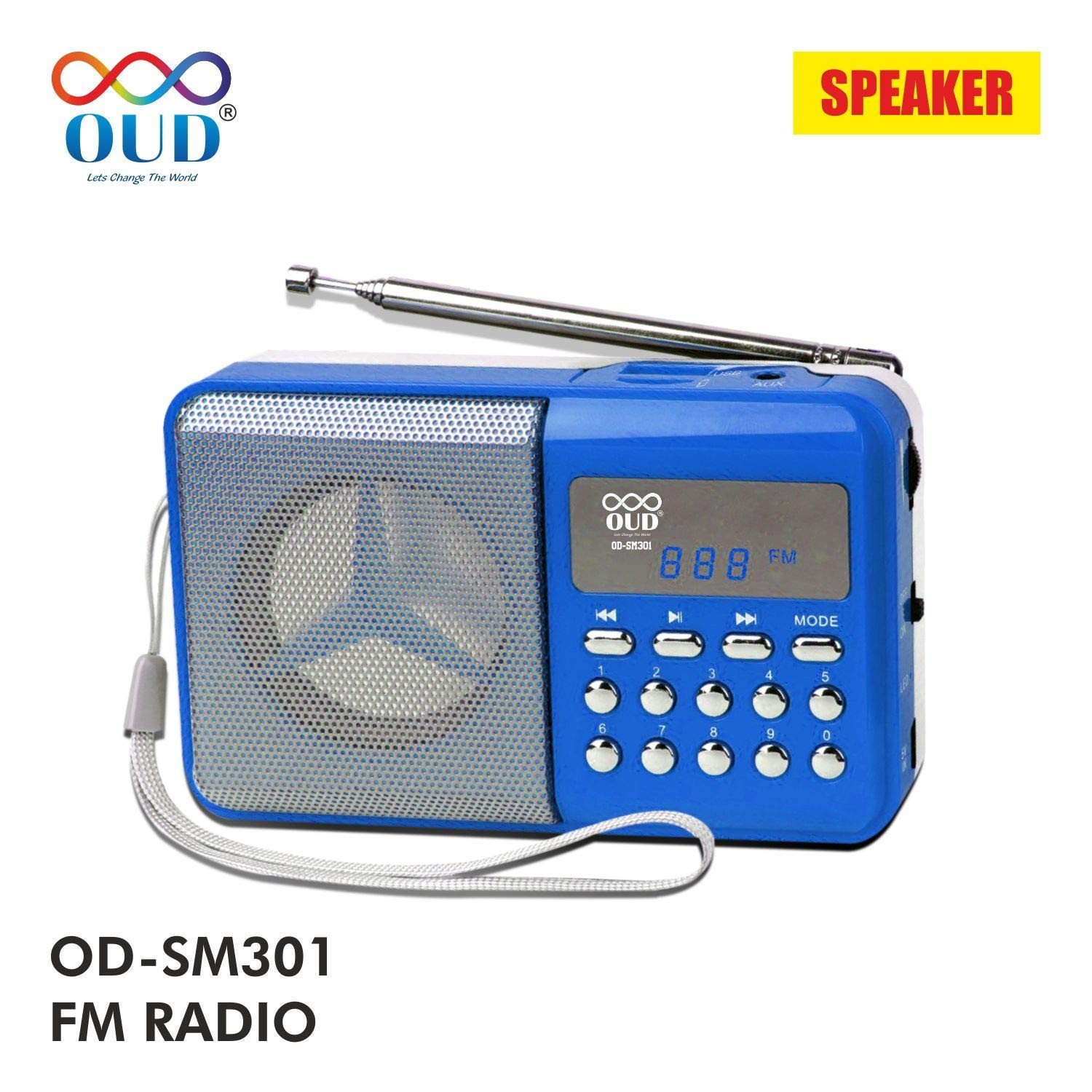 OUD OD-SM301 Fm Radio Dual Speaker Portable Speaker with MP3 TF Memory Card, USB Drive, Earphone Jack, Multimedia Speaker (Random Color)