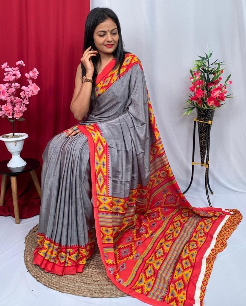 Rangoli Plain Saree In Brown Colour - SR5130377