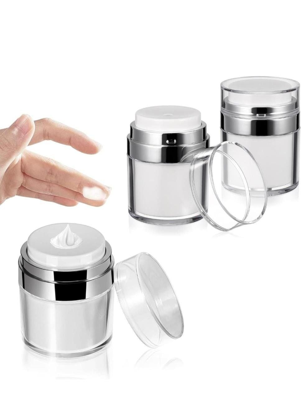 SmartGadgets Cream Dispenser Bottle for Toiletries 1pcs-50ML,Leak-proof Refillable Airless Cosmetic Container with Pump for Thick Moisturizer Cream,Body Lotion,Skincare, Vacuum Bottle