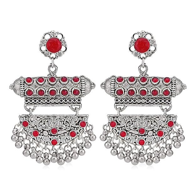 Fascinating Oxidised Chandelier Earring for Women (SKR56797)