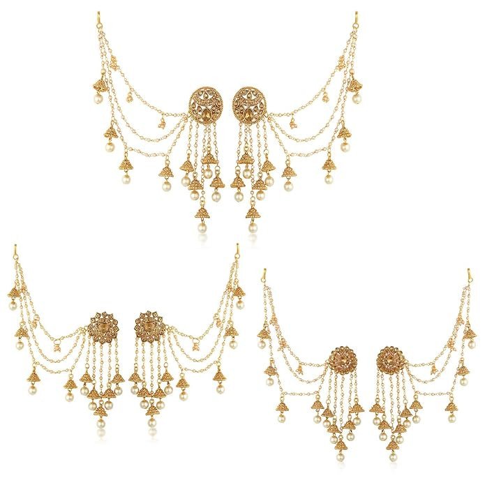 Exclusive Gold Plated Bahubali Inspired Earring Combo for Women.