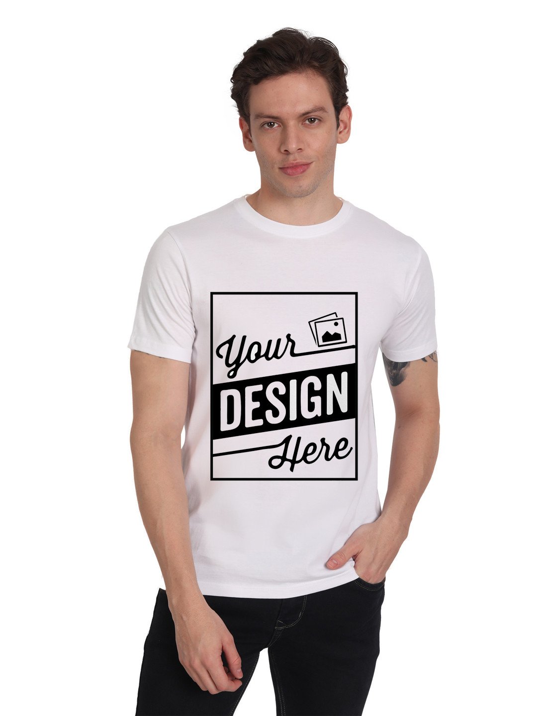 Beorign Stylish Regular Fit Casual Solid Printed Cotton Blend T-Shirts For Men ( M , L , XL )