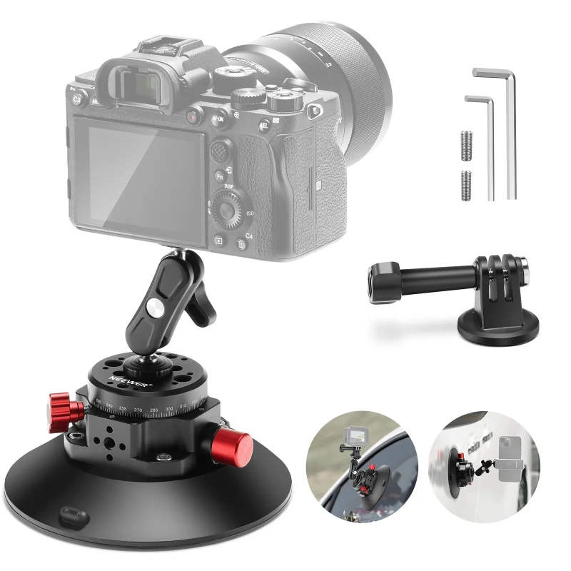 NEEWER 6" Camera Suction Mount with Ball Head Magic Arm (CA013)