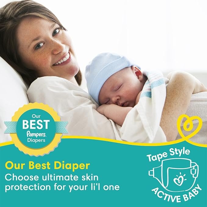 Buy Pampers Active Baby Tape Style Baby Diapers, New Born/Extra