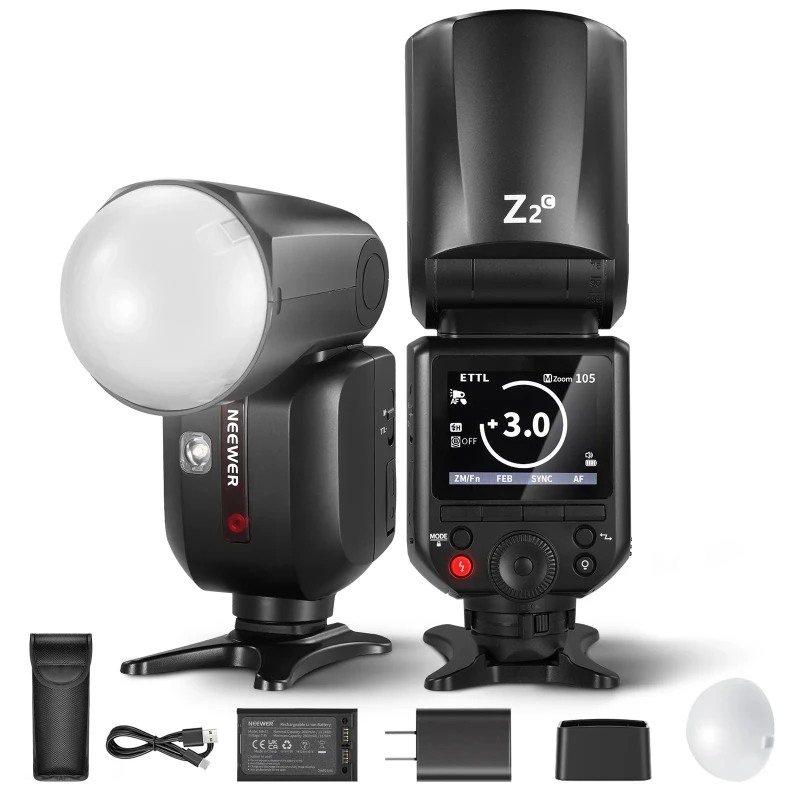 NEEWER TTL Round Head Flash Speedlite For Canon (Z2-C) - Diffuser Kit