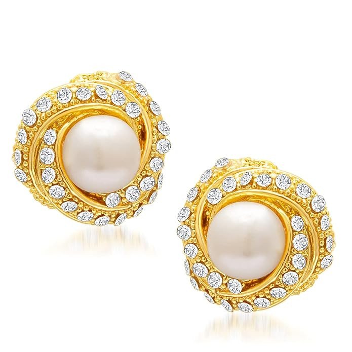 Designer Gold Plated Ad Moti Earring For Women.