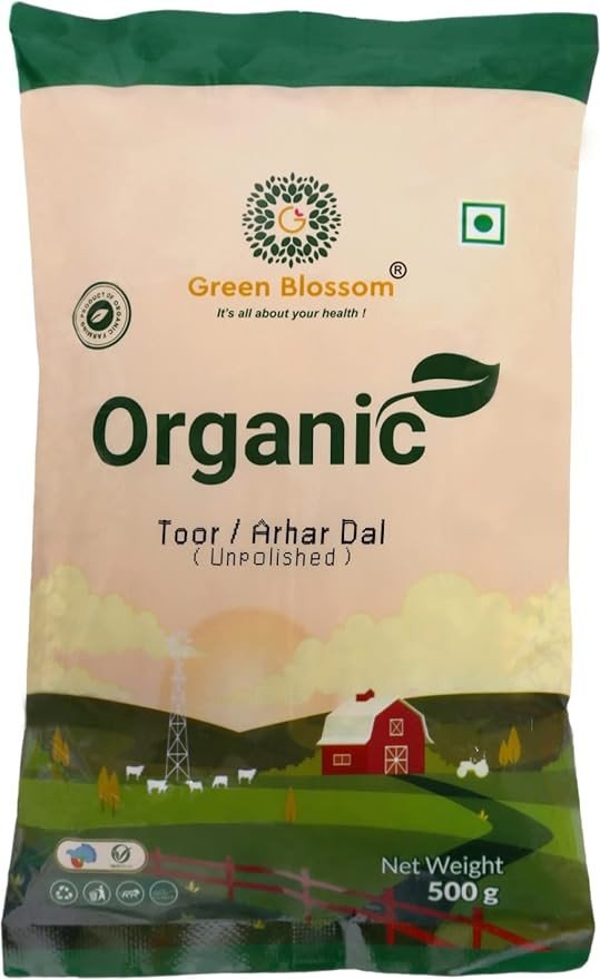 Green Blossom Natural & Organic Toor/Arhar Dal (Whole) - 500 g
