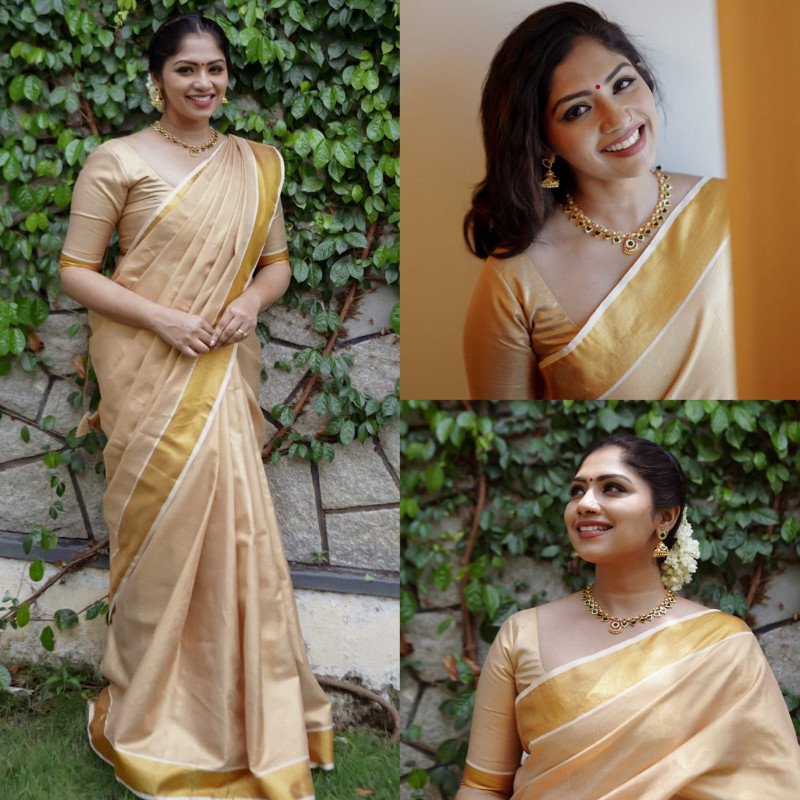 Sai Ram Textiles Kuthampully Bridal Tissue Bridal Copper Saree | Kerala ...