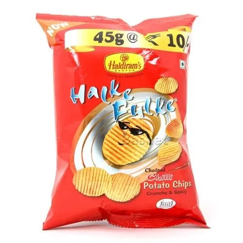 Ready To Eat Haldiram's Halke Fulke Potato Chips - Chatpat Chilli Potato Chips - 45 g Pouch | Tasty Salty Crunchy & Spicy Potato Chips