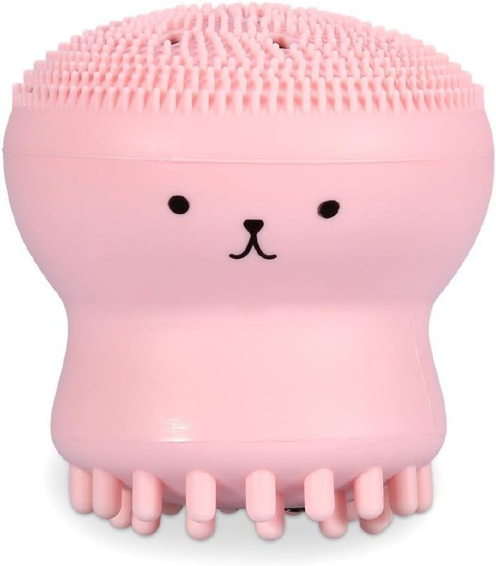 SmartGadgets Octopus Silicone Face Cleansing Brush – Handheld Exfoliating Facial Scrubber for Deep Pore Cleaning, Grease Removal & Gentle Massage (Pink)