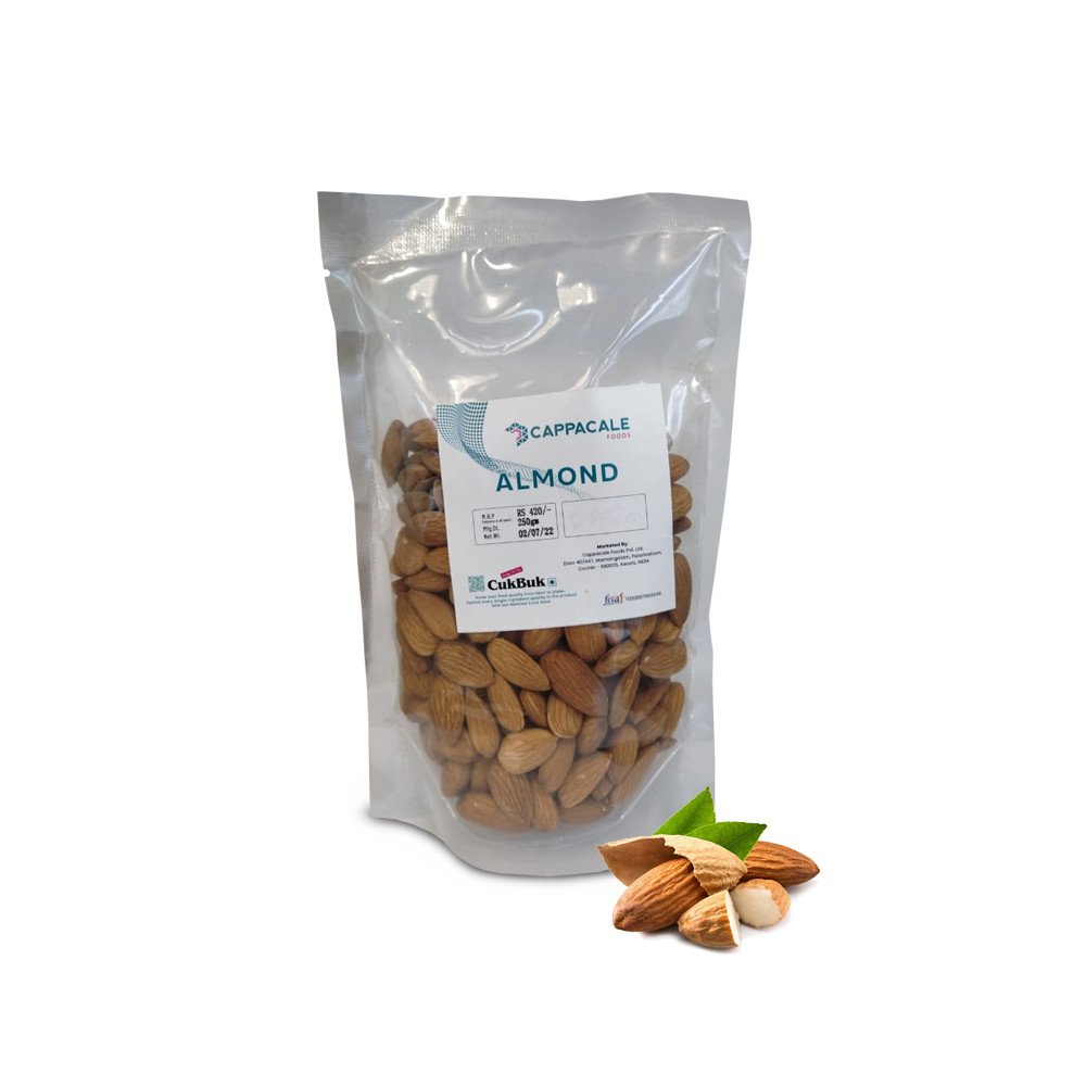 Cappacale Natural Premium Almond 1Kg| High In Fiber & Boost Immunity | Natural Badam