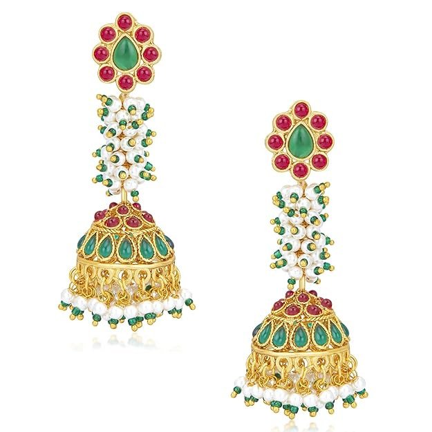 Exclusive Pearl Gold Plated Jhumki Earring for Women (E100395)