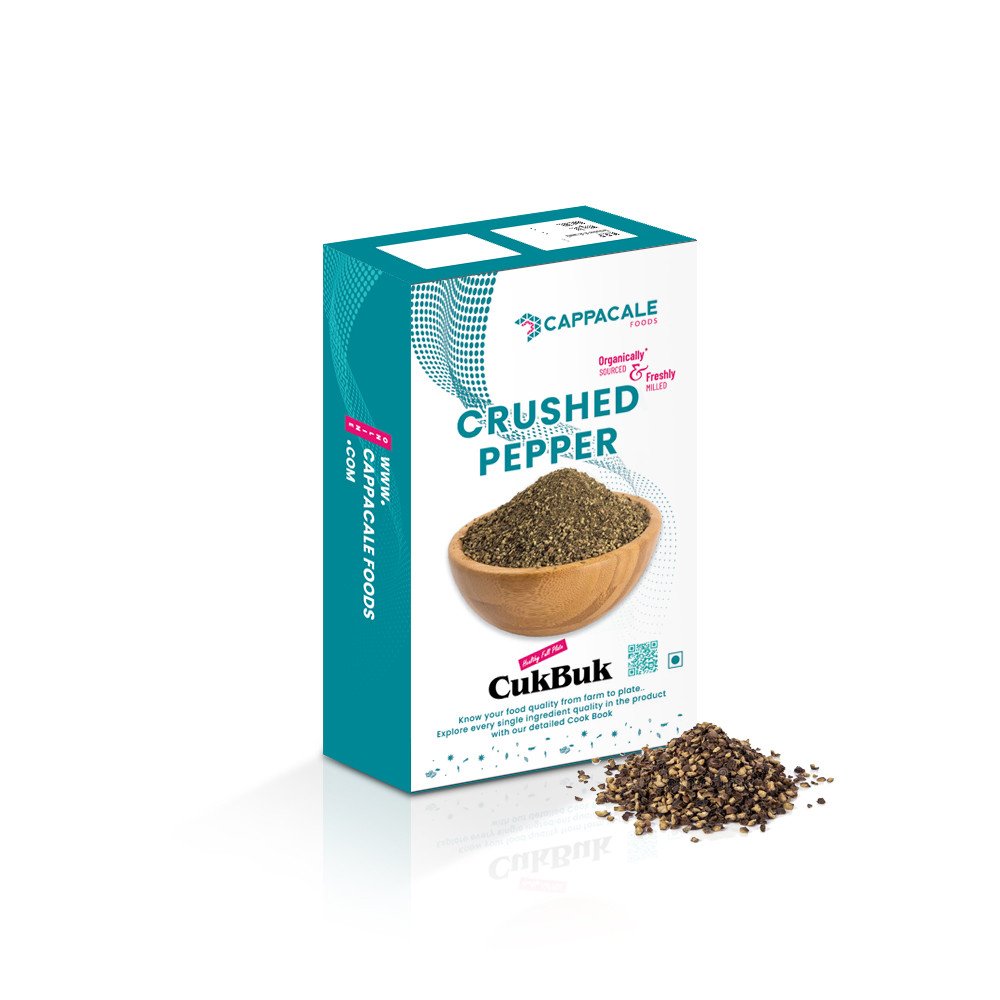 Cappacale Crushed Black Pepper | 100% Natural And Pure | Kali Mirchi - 100g