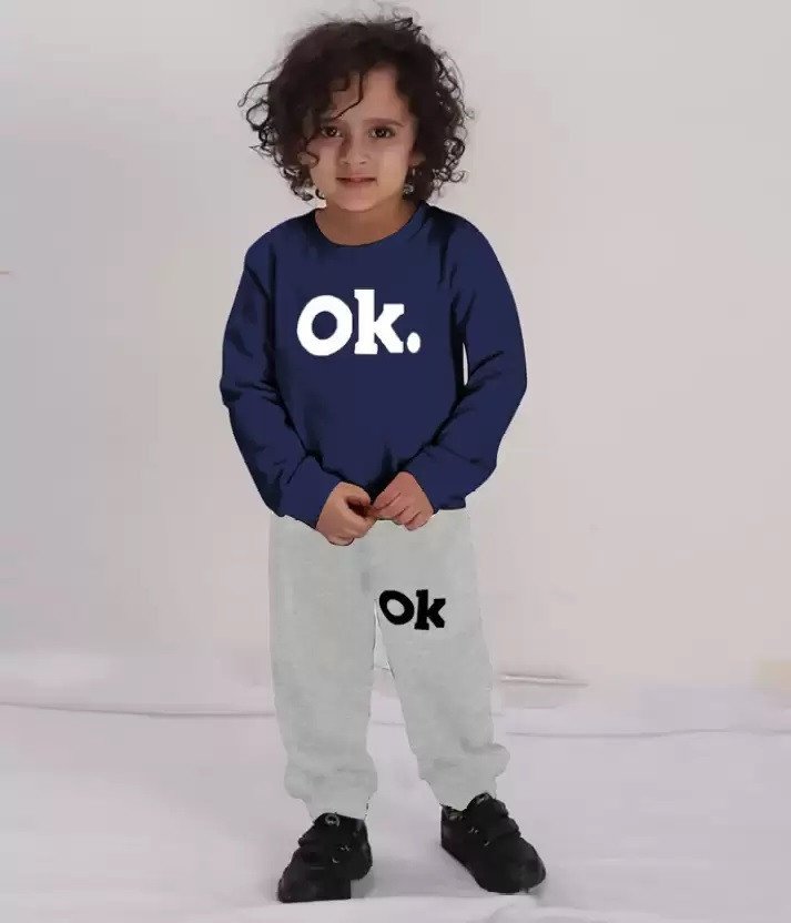 LG Garments Kids Regular Fit Cotton Full Sleeves Sweatshirt T-shirt & Jogger Pant Set For Boys