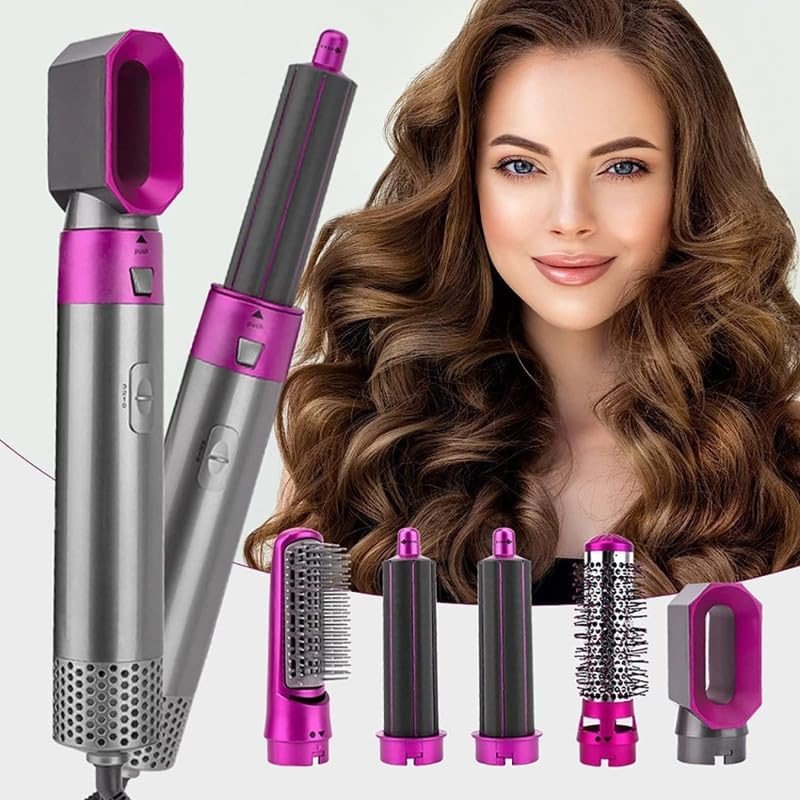 SmartGadgets 5 In 1 Hair Dryer Hot Air Brush Styler/Comb Multifunctional Styling Tool for Curly Hair machine for Straightening Curling Drying Combing Scalp Massage Styling For Women