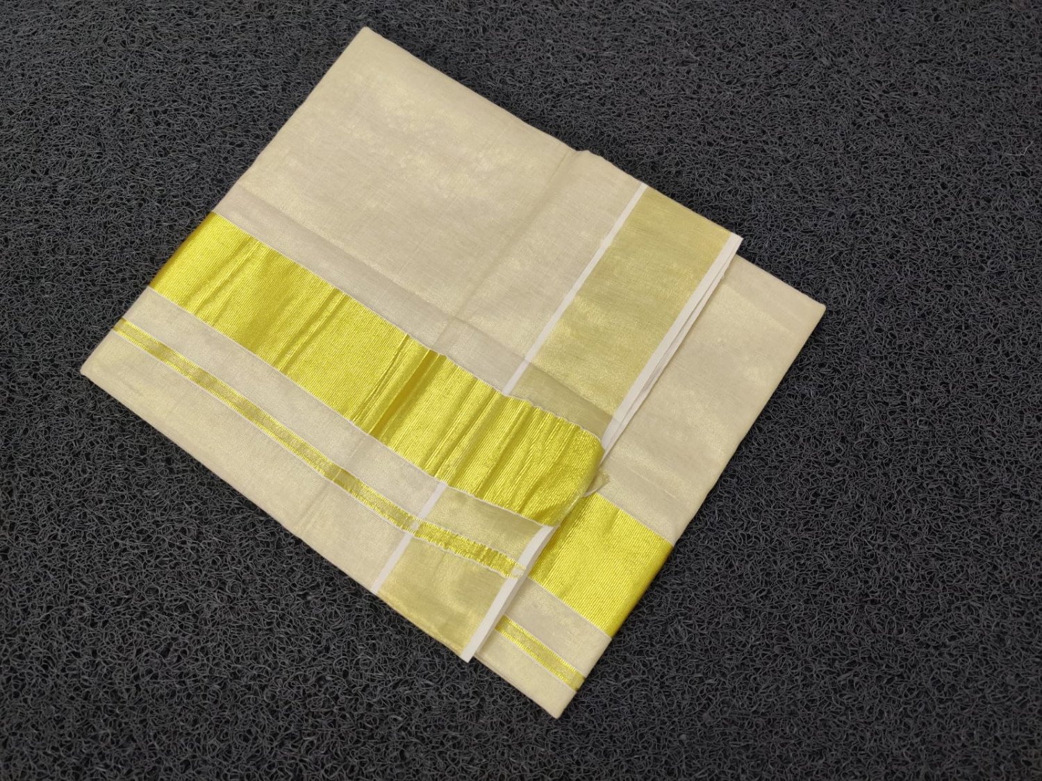 Sai Ram Textiles Kuthampully Premium Quality Ready To Wear Golden Tissue Saree | Kerala Traditional Golden Kasavu Saree