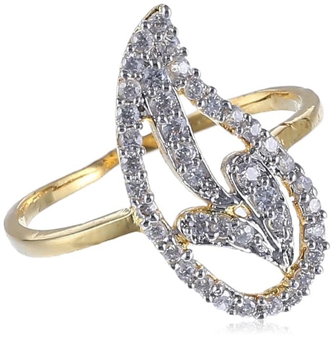 Women Excellent Gold and Rhodium Plated Cubic Zirconia Ring(8031Rczc720_17)