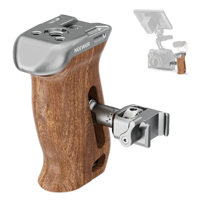 NEEWER Wooden Side Handle Grip with NATO Clamp (CA100)