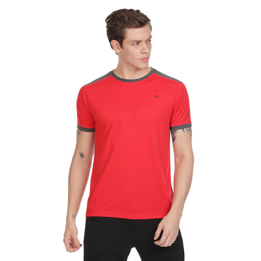 Bleualps Men's Activewear Sports Round Neck Half Sleeve T-Shirt - Orange | Sports T-Shirt | Workout T-Shirt | Gym Wear