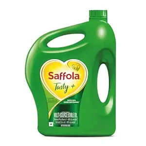 Saffola Tasty + Refined Cooking Oil | Multi-Srouce Edible Rice Bran & Corn Oil | 50% More Oryzanol | 5 Litre Jar