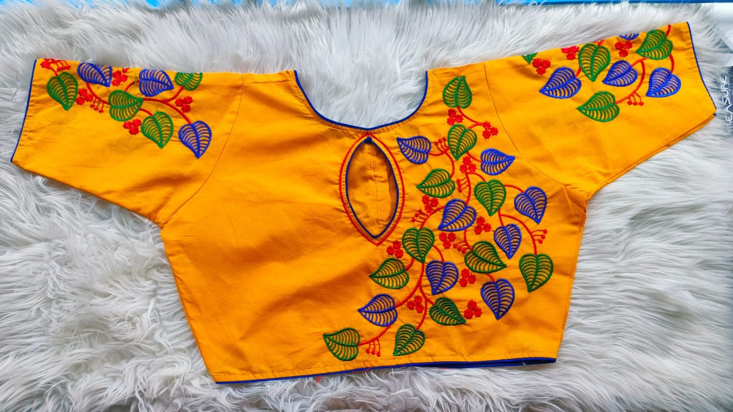 Sai Ram Textiles Pure Cotton Back And Sleeve Embroidery Ready Made Blouse | Ready Made Blouse For Women
