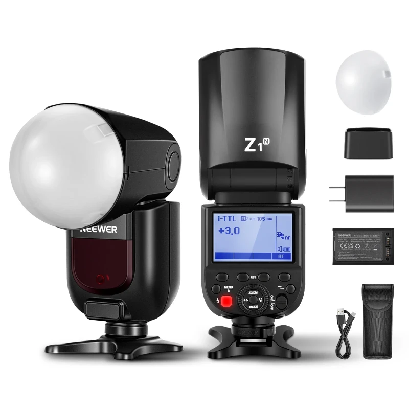 NEEWER TTL Round Head Flash Speedlite (Z1-N) - With Diffuser