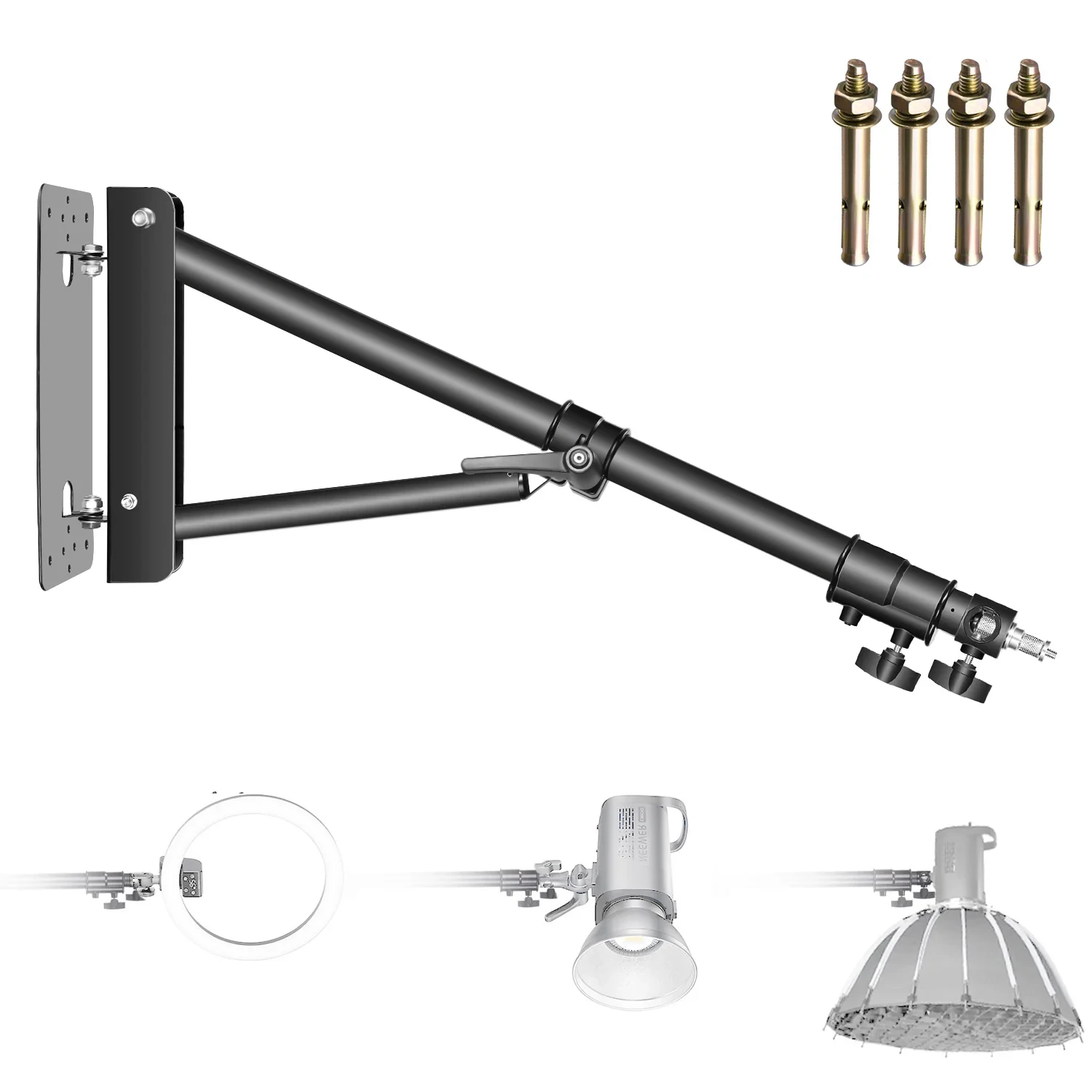 NEEWER 180cm Triangle Wall Mounting Boom Arm