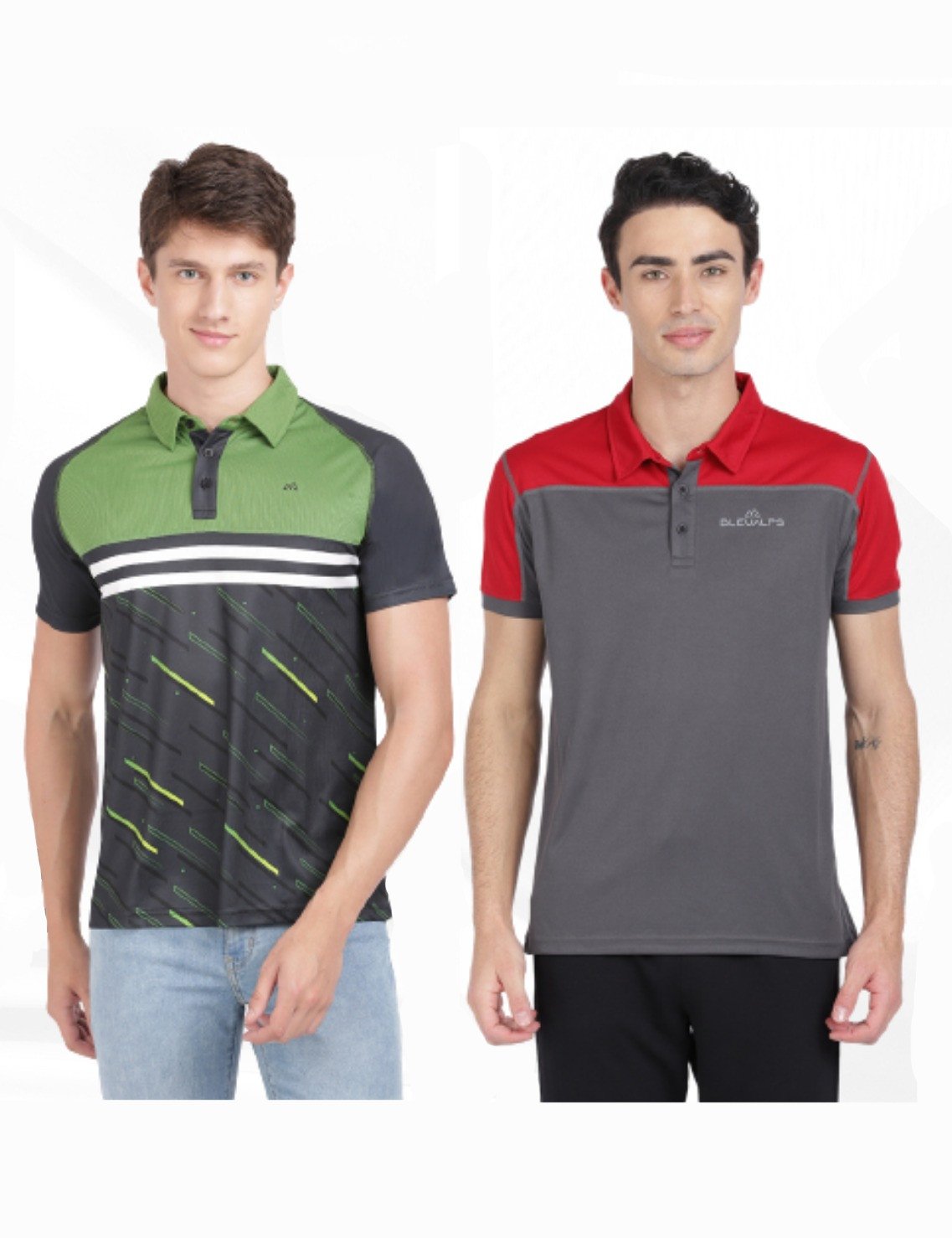 Bleualps Men's Activewear Sports Polo Half Sleeve T-Shirt Combo (Pack Of 2) - Multicolour