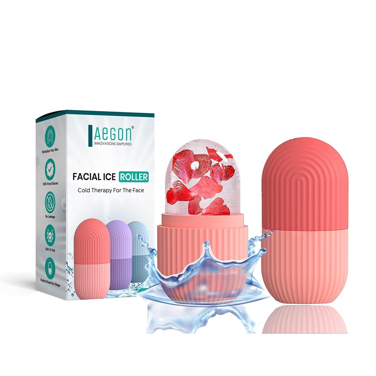 SmartGadgets Ice Roller for Face | Ice Roller for Face Massager | Face Ice Roller for Men & Women | Ice Cube Roller for Glowing Skin & Puffy Eyes | Reusable & Unbreakable (Pink)