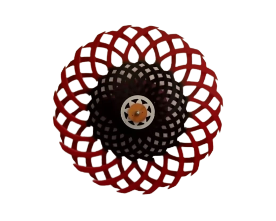 Handmade Attractive UK Magic Wheel (UK Magic Sculpture) - Red & Black | Wall Decor Spring Mechanism - (2 Feet x 2 Feet) | MDF Kinetic Sculpture | No Electricity, No Battery