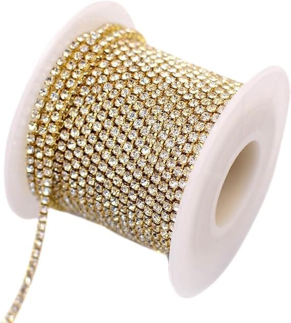 Golden Stone Chain For Embroidery, Jewelry making - 5 Mtr