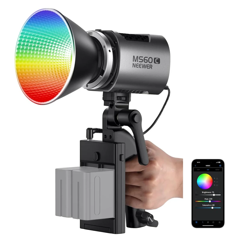 NEEWER RGB LED Video Light Handheld Spotlight (MS60C) - Basic kit