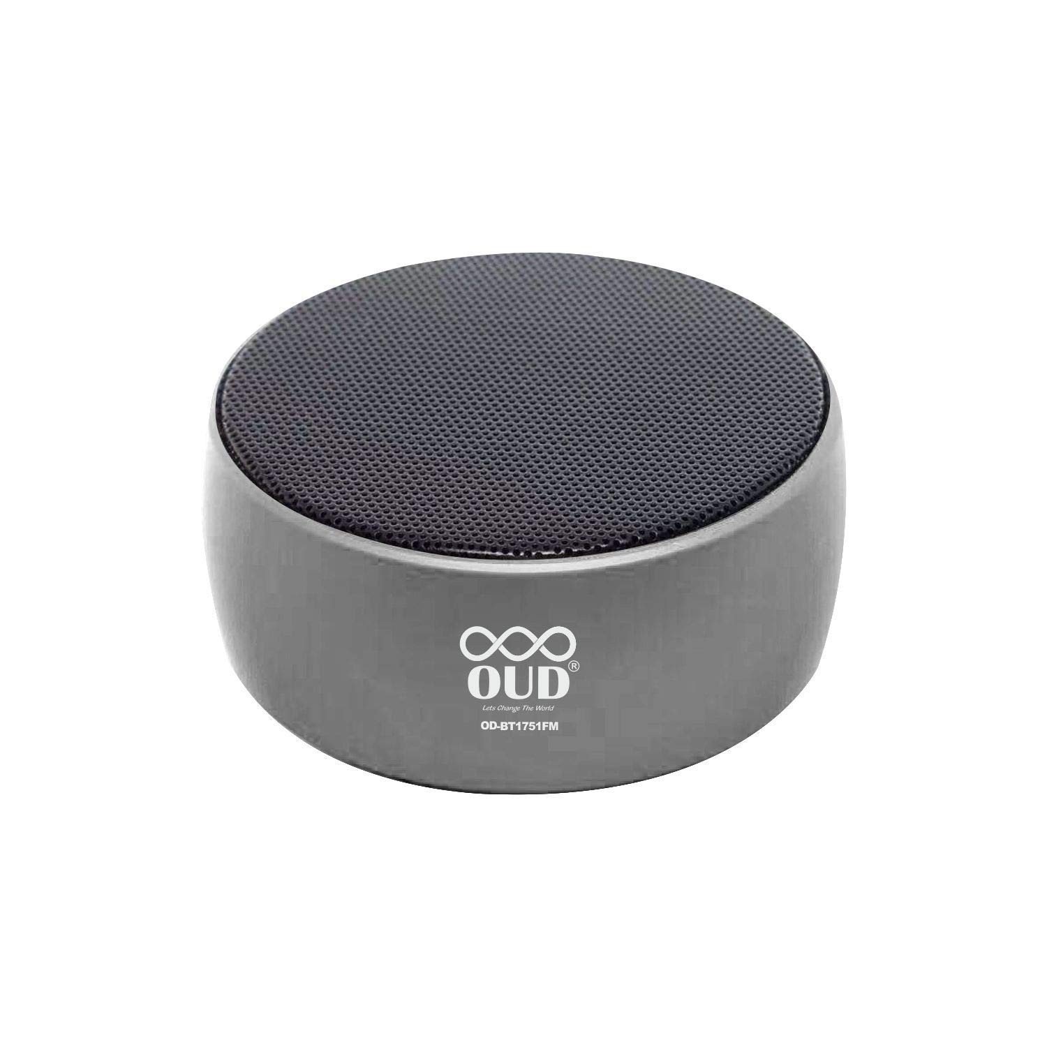 OUD OD-BT1751FM Portable Wireless Speakers with Metallic Body/Dual Speaker/FM Radio/TWS/USB Disk/SD Card/AUX Input,Enriched with Calling Feature (Grey)