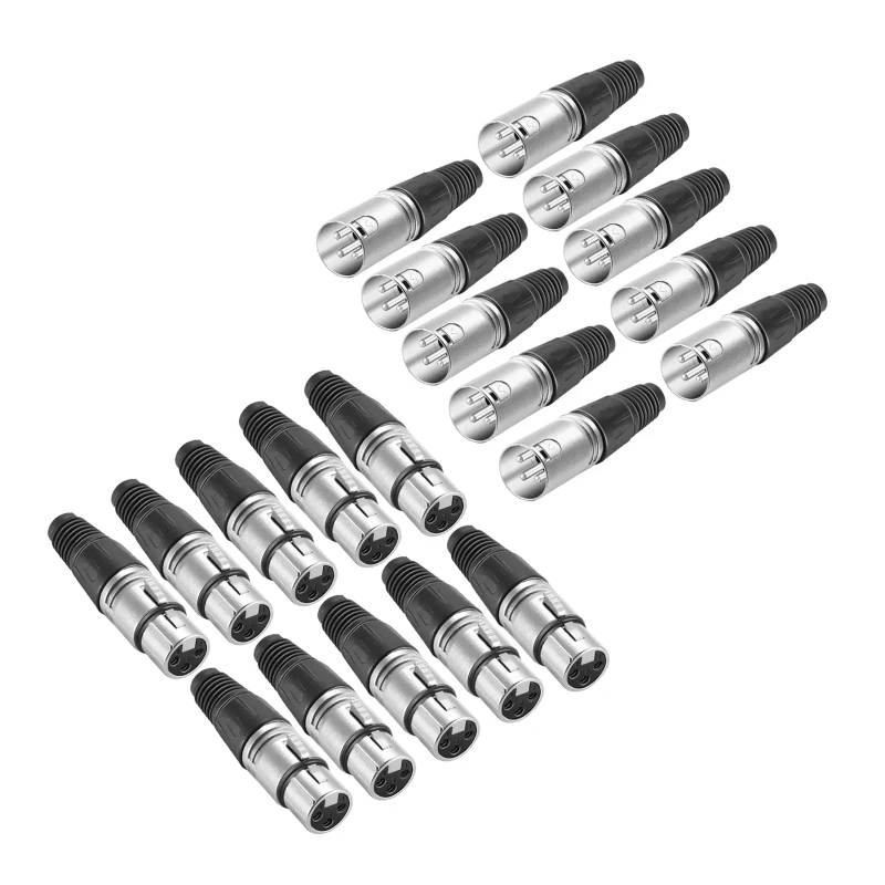 20-Piece 3 Pin XLR Solder Type Connector