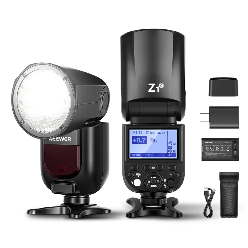 NEEWER TTL Round Head Flash Speedlite for Canon (Z1-C) - 1 battery