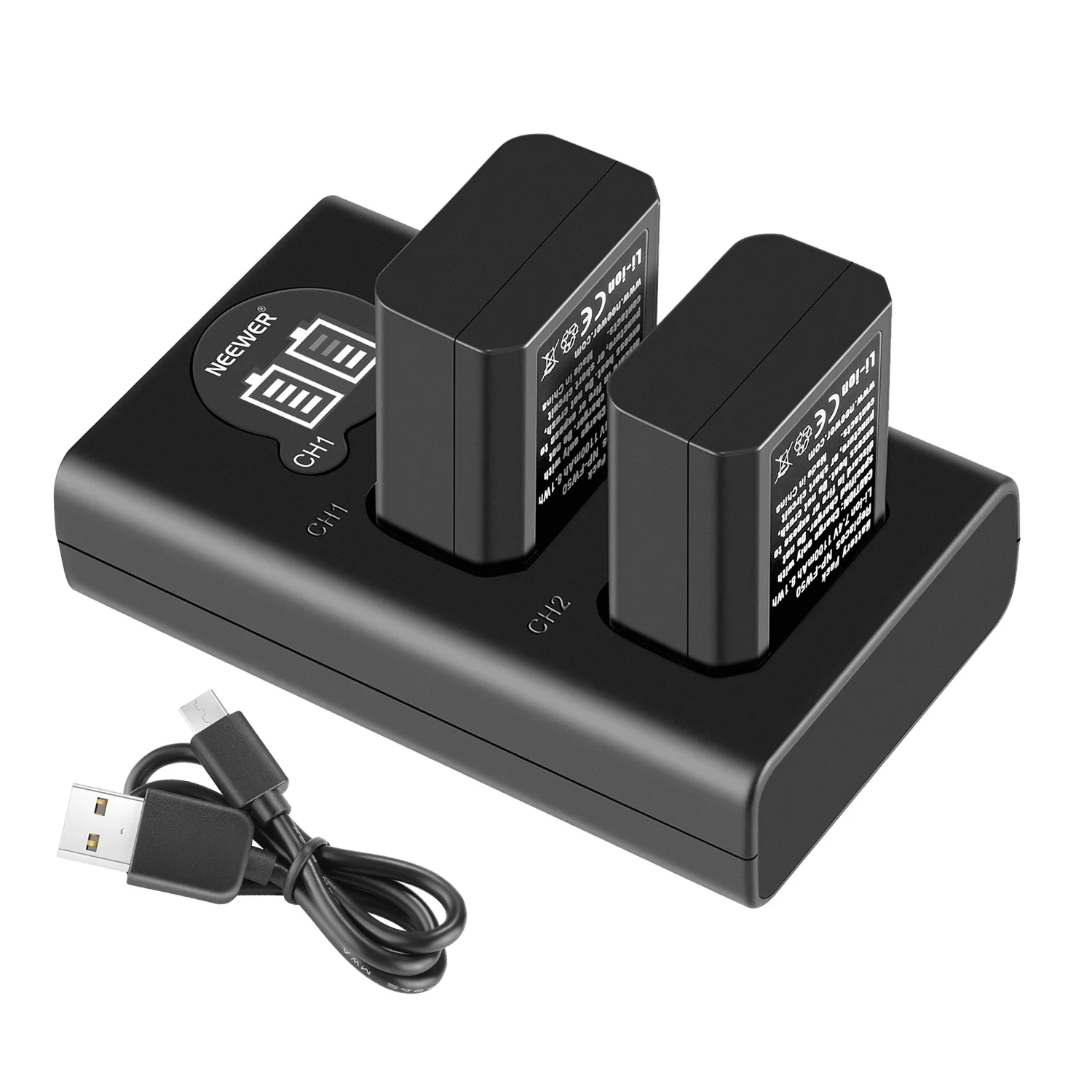 2-Pack NP-FW50 Sony Replacement Battery Charger Set