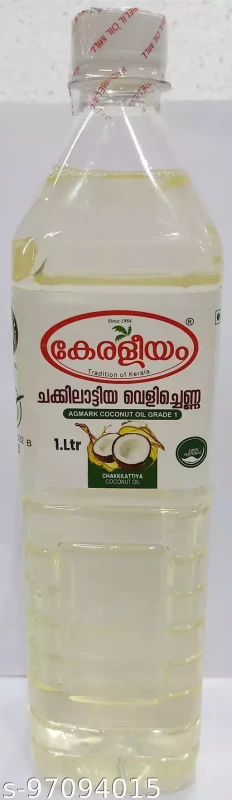 Kerala Keraleeyam Handmade Organic Virgin Coconut Oil - 1 Litre (കേരളീയം ചാക്കിലാട്ടിയ വെളിച്ചെണ്ണ) (Delivery 24 hours in Hyderabad)