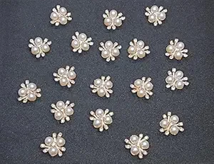 Flower Designer Decorative Patches Round Shape Applique 2 cm Diameter Paste On Clothes, Hairband Making 50pcs