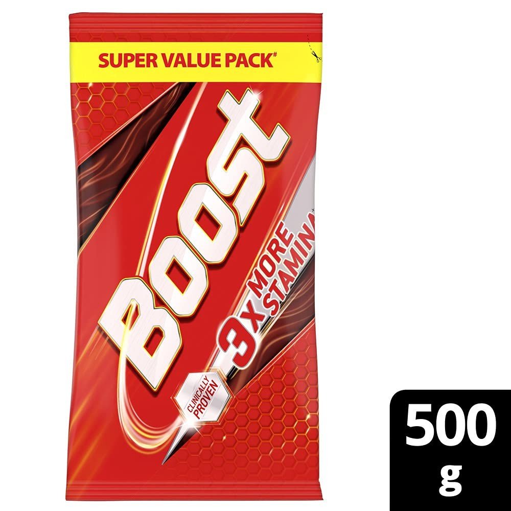 MS Boost Chocolate Energy & Sports Nutrition Drink , For 3X stamina - Builds bone & muscle strength DRINK POUCH 500 g