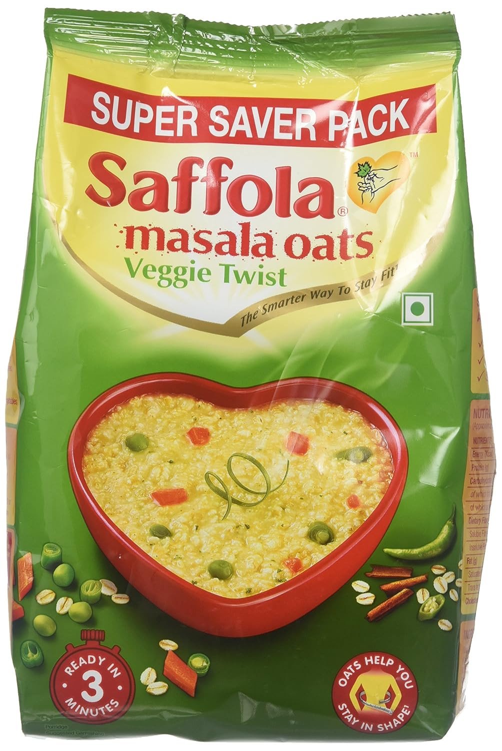 Saffola Masala Oats Veggie Twist Pouch - 400 g