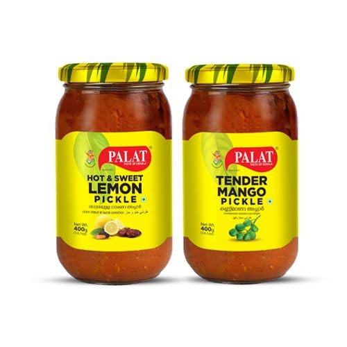 Palat Tender Mango Pickle and Hot and Sweet Lime Pickle Combo 400g