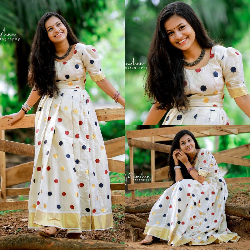 Fabulous Girls Kerala Lehenga Choli Pattu Pavadai Pattu Langa Onam Dress  for Girls
