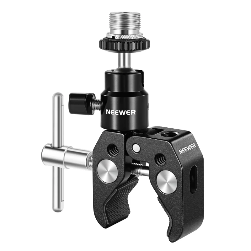 NEEWER ST48 Crab Clamp & Mini Ball Head for Microphone