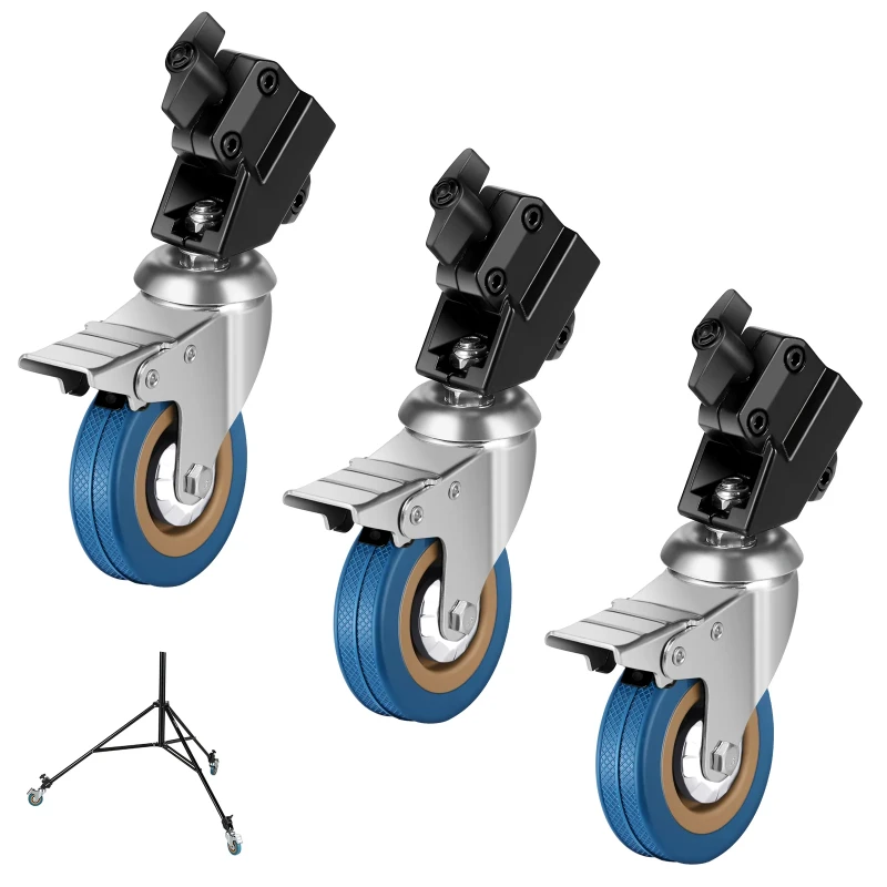 NEEWER 3 Pack Professional Swivel Caster Wheel Set (ST001)