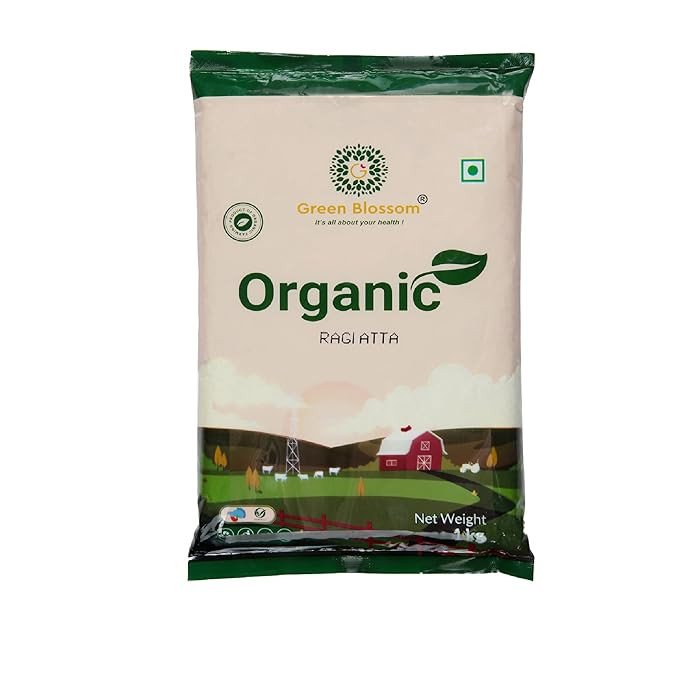 Green Blossom Natural & Organic Ragi Flour/Finger Millet/Nachni Flour - 1KG | Chemical Free & Pesticides Free | Naturally Gluten-free | Rich in Calcium & Protein | Ragi Atta