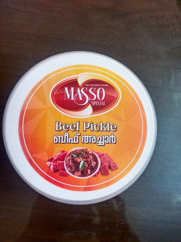 Beef pickle .Masso The Real Taste Of Kerala Homemade Special Beef  Pickle (ബീഫ് അച്ചാർ) - 200g, 400g | Natural & Organic Homemade Beef Pickle | Beef Achar