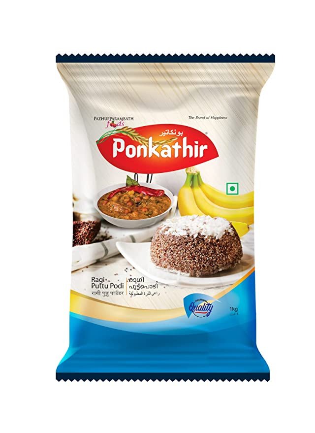 Kerala Ponkathir Roasted Ragi Puttu Podi - 500g, 1 Kg (റാഗി പുട്ടുപൊടി) | Finger Millet Puttu Powder | Export Quality (Delivery 24 hours in Hyderabad)