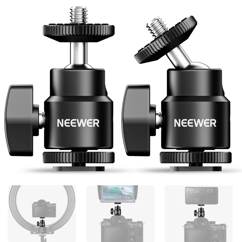 NEEWER 2 Pack 1/4” Camera Hot Shoe Mount