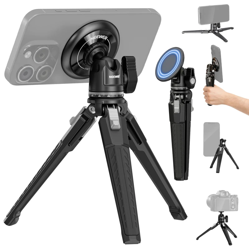 NEEWER Magnetic Phone Tripod Set For MagSafe Phone (PA010+TP29)